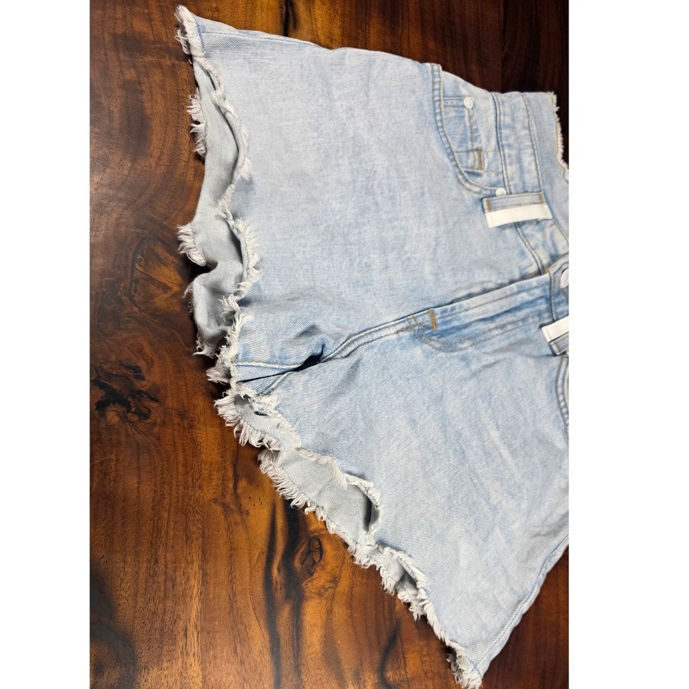 7 For All Mankind High Waist Raw Hem fray boho premium Light Wash Blue Womens24 - Picture 7 of 9
